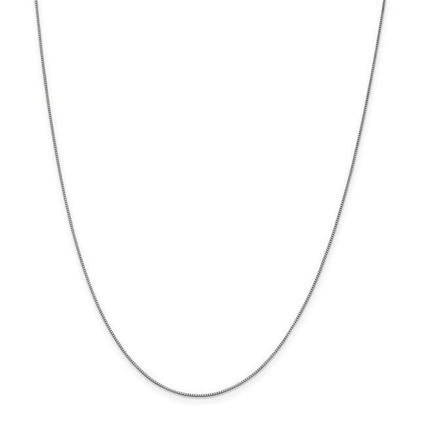 10K White Gold .7mm Box Chain Necklace 